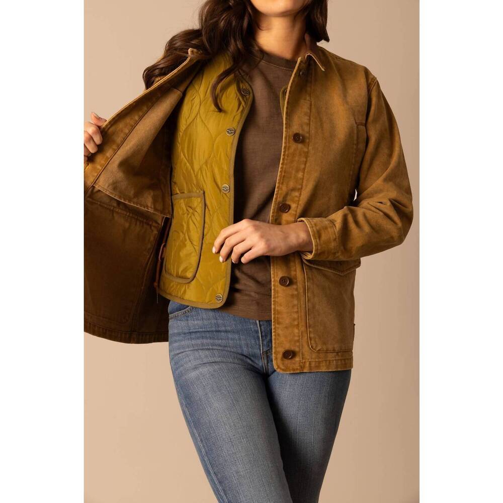 NEW KIMES RANCH blake combo vest jacket in warm brown - Picture 3 of 4